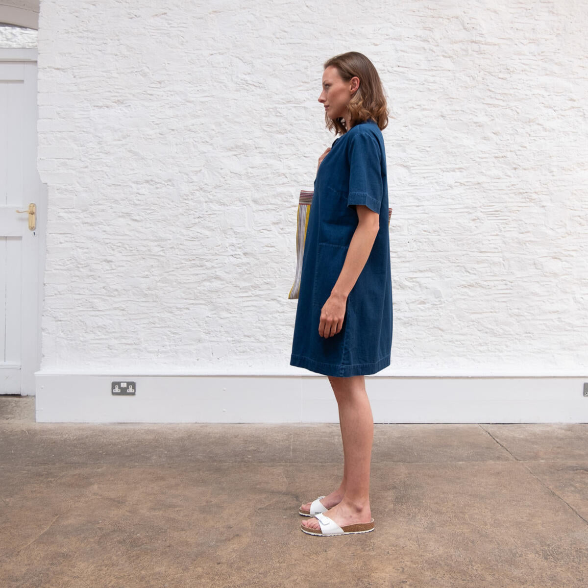 BIBICO Wren Pull on Dress in Textured Denim