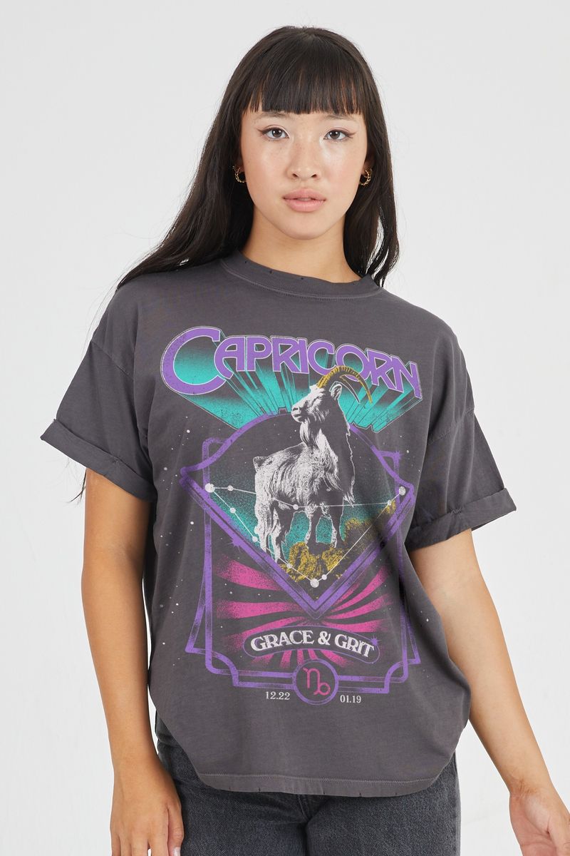 GIRL DANGEROUS Zodiac Tee in Vintage Black