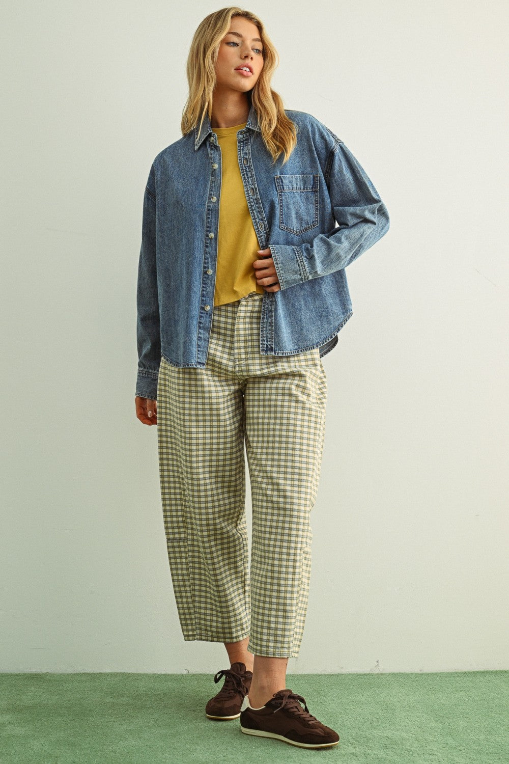 NYLAND Ismene Washed Denim Button Down