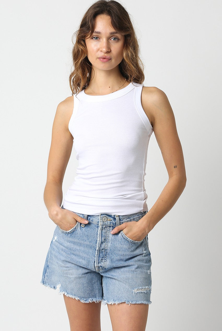 NYLAND Charley Ribbed Fitted Scoop Neck Tank Top