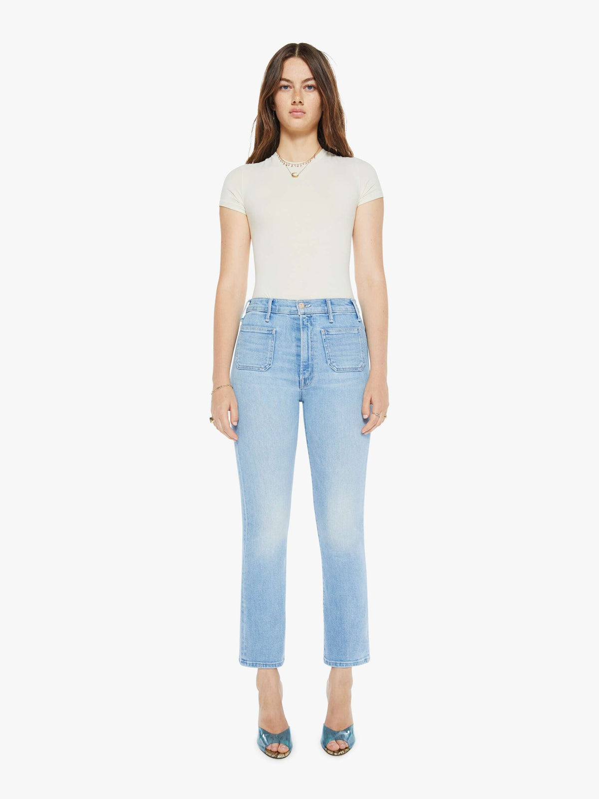 Mother The Hustler Patch Pocket Ankle in Tune In Tune Out