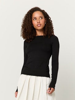 PROJECT SOCIAL T Vera Boatneck Long Sleeve in Black