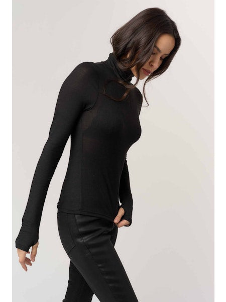 PROJECT SOCIAL T Olive Long Sleeve Rib Turtleneck