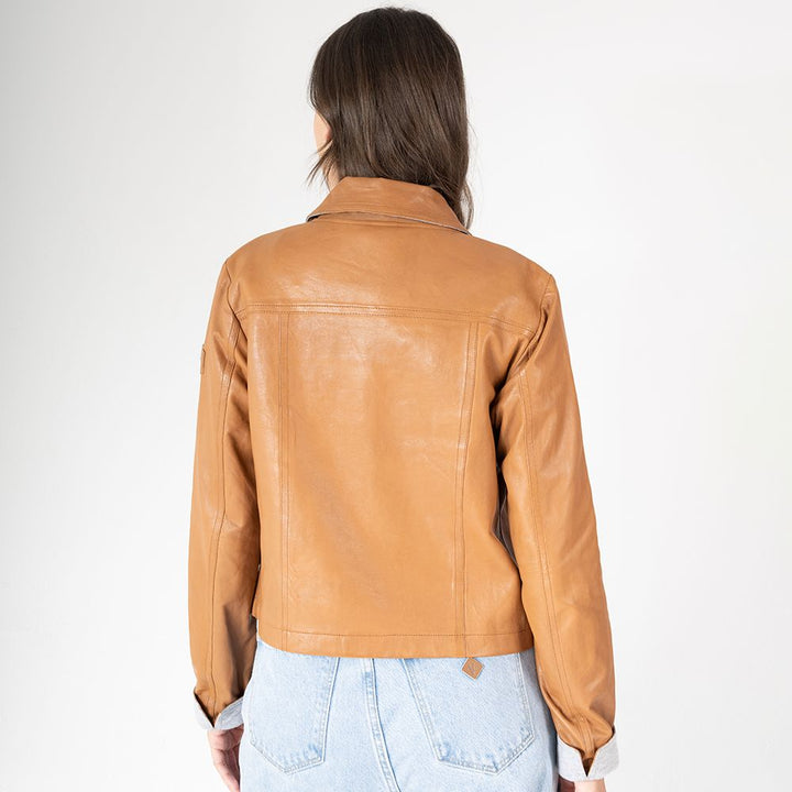 Mauritius Leather Lefei Leather Jacket Camel