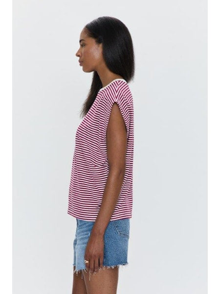 PISTOLA Trina Striped Muscle Tee