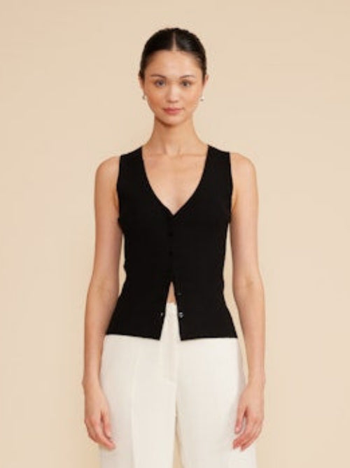 Lucy Paris Eris Knit Vest Black