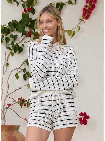 Stitches & Stripes Penn Striped Hoodie Chalk Combo