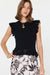 NYLAND Patrice Short Flutter Sleeve Top Black