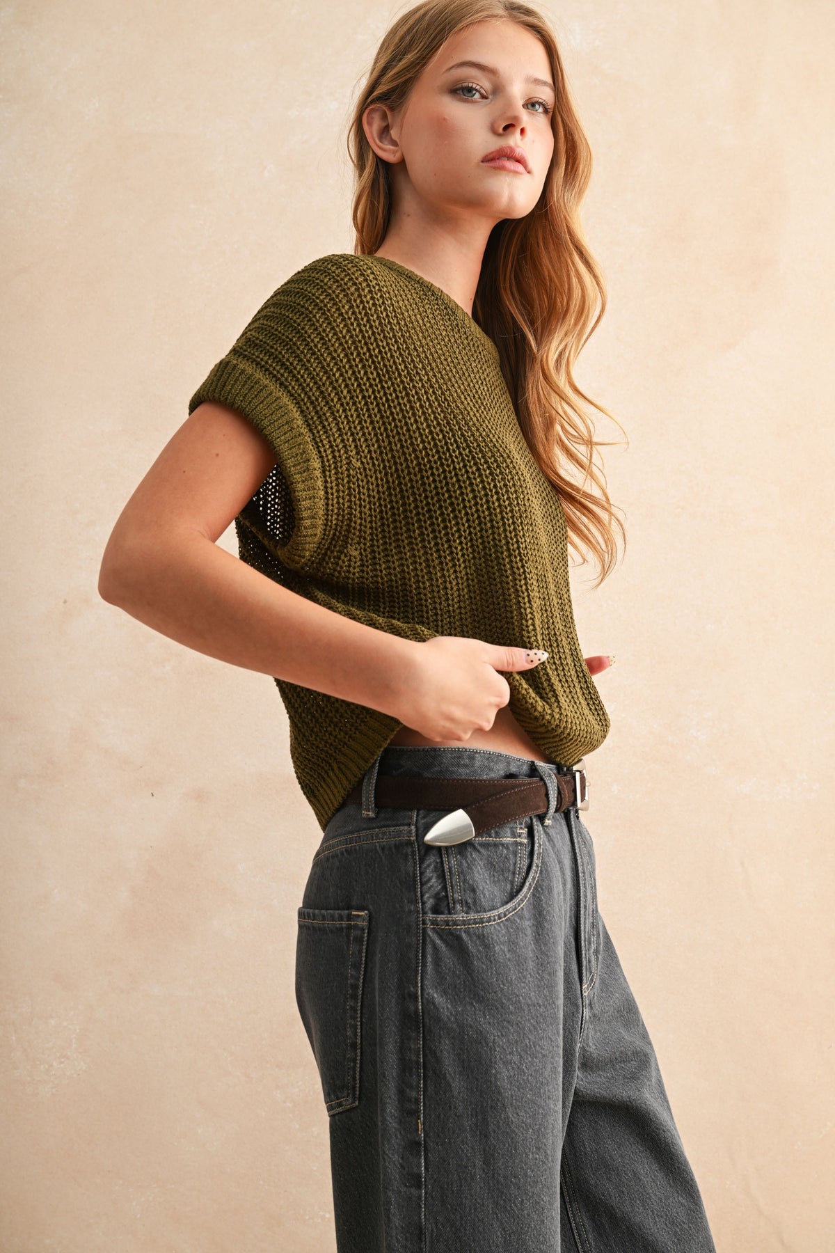 NYLAND Ivet Dolman Sleeve Knitted Top