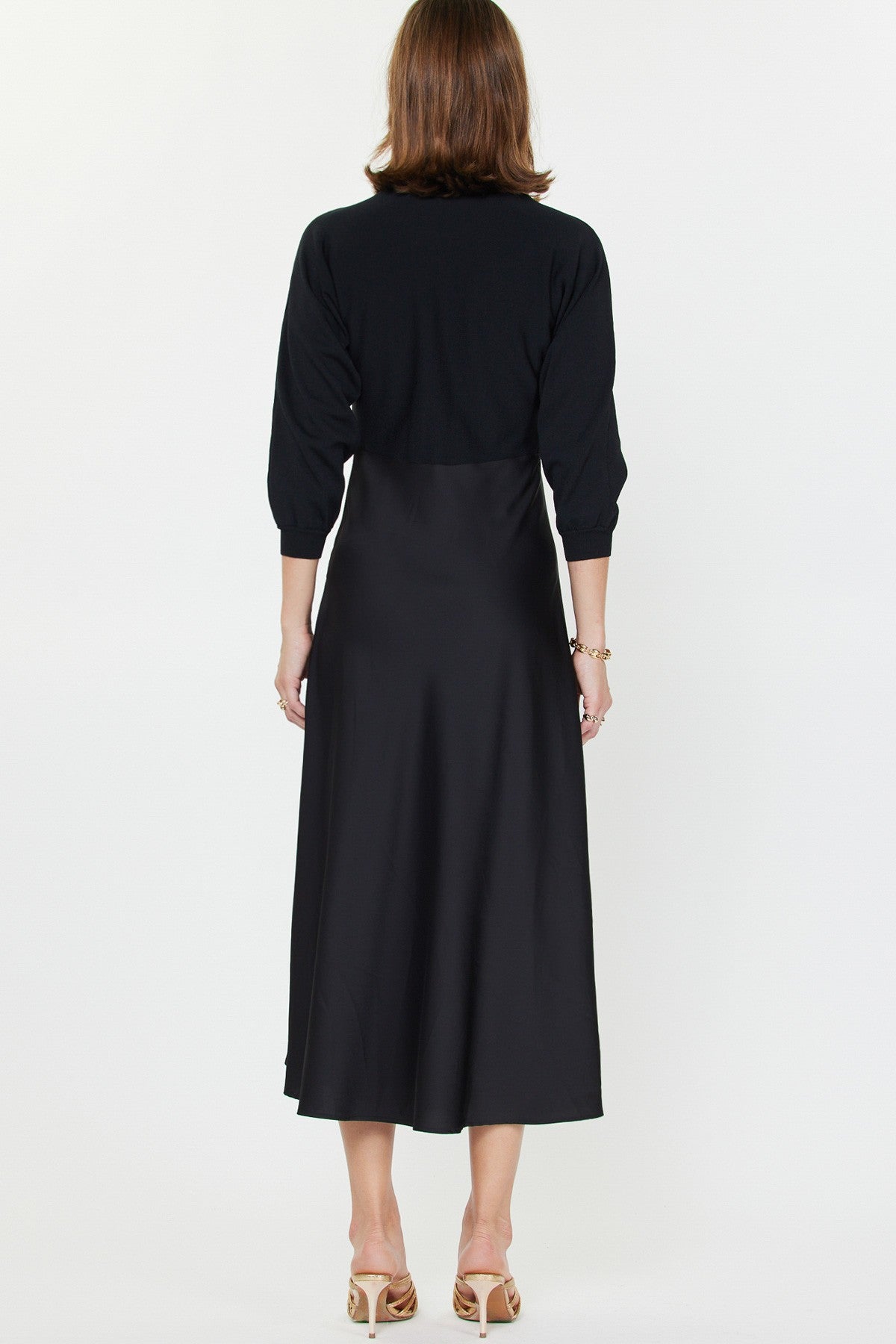 NYLAND Kehlani Sweater Mixed Media Midi Dress