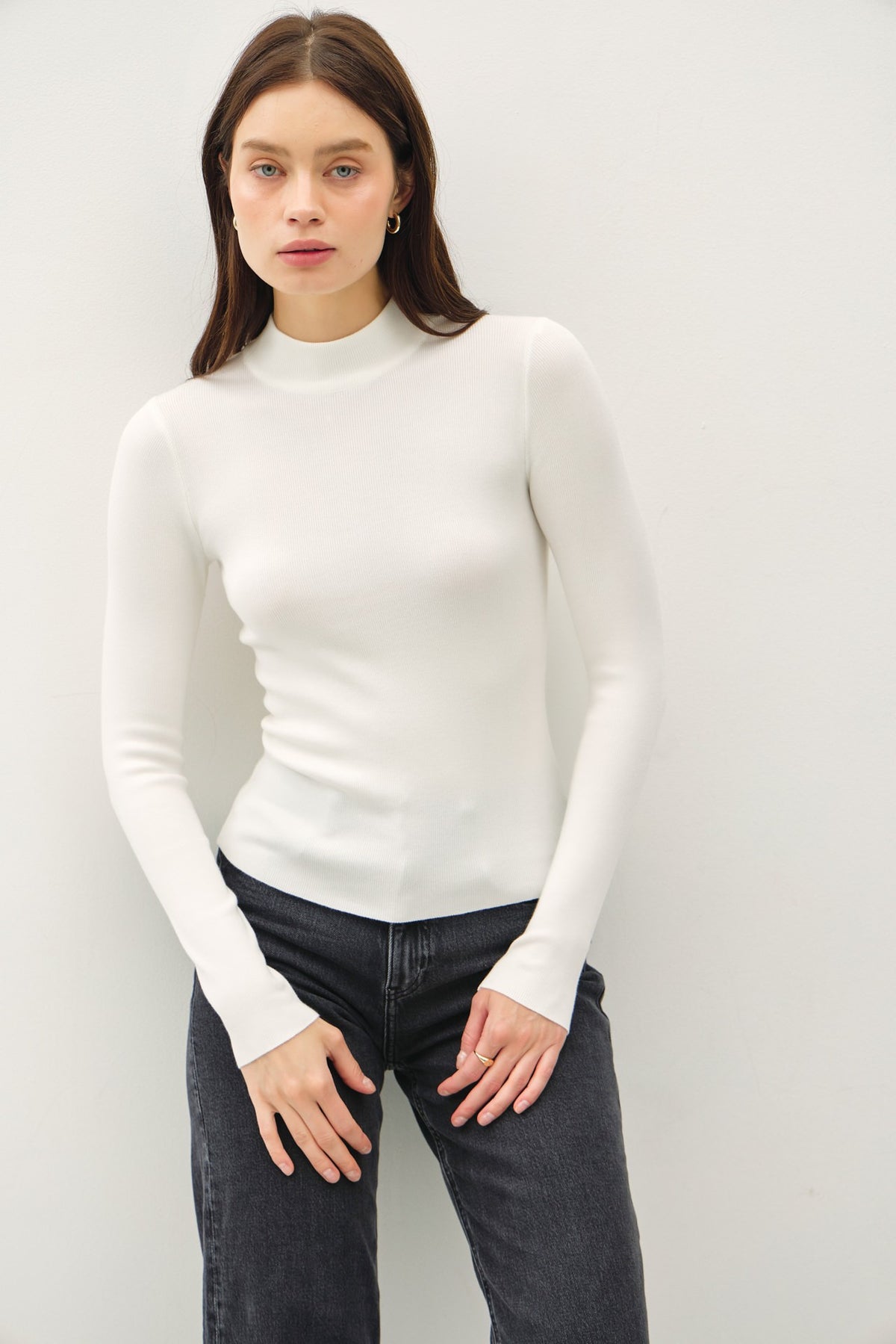 NYLAND Elora Basic RIbbed Mockneck Sweater