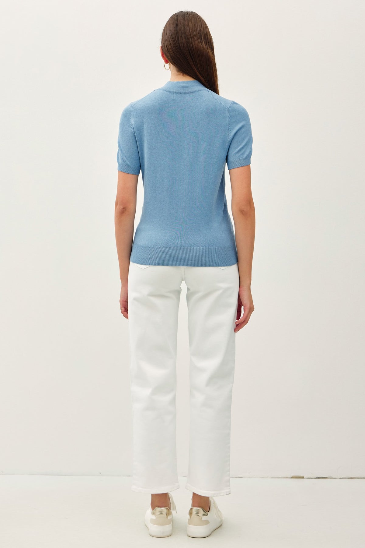 NYLAND Phillis SS Mockneck Knit Sweater Top