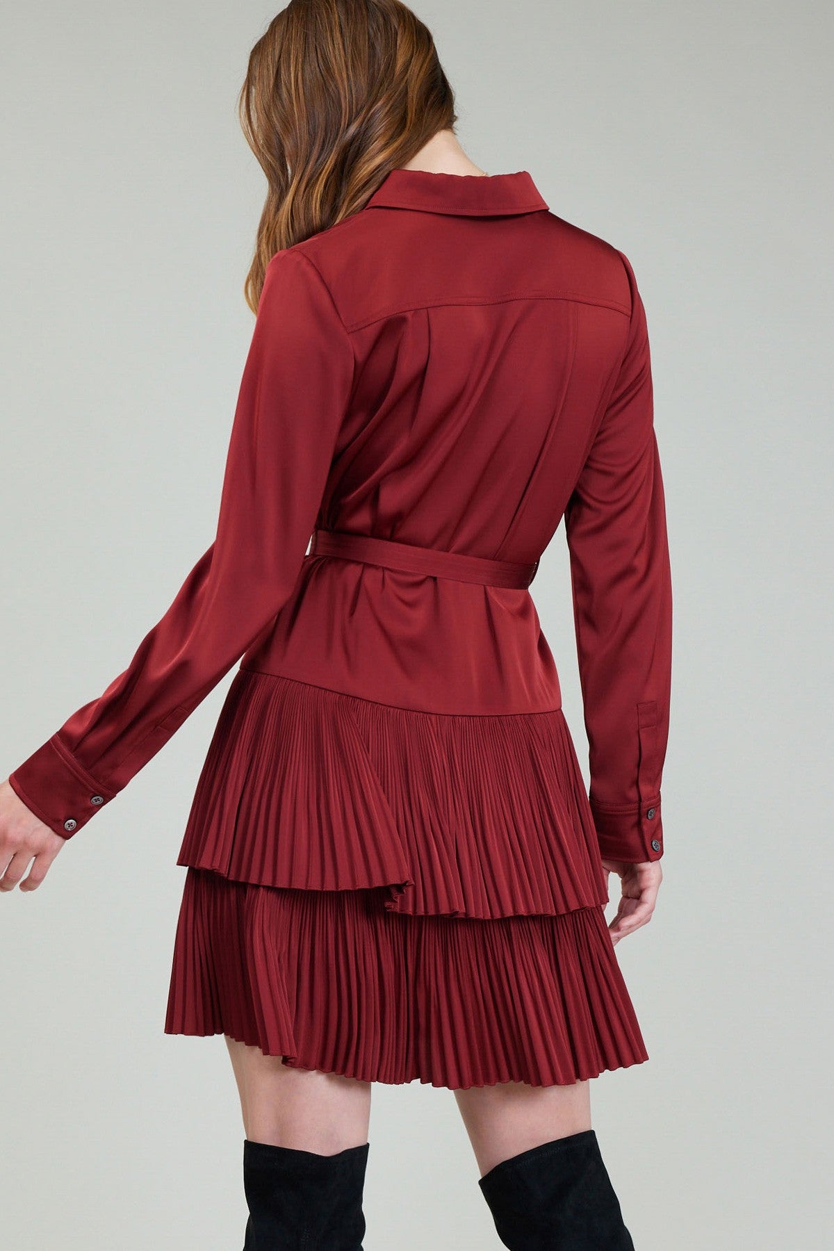 NYLAND Saffira Shirt Dress w/ Pleated Tie