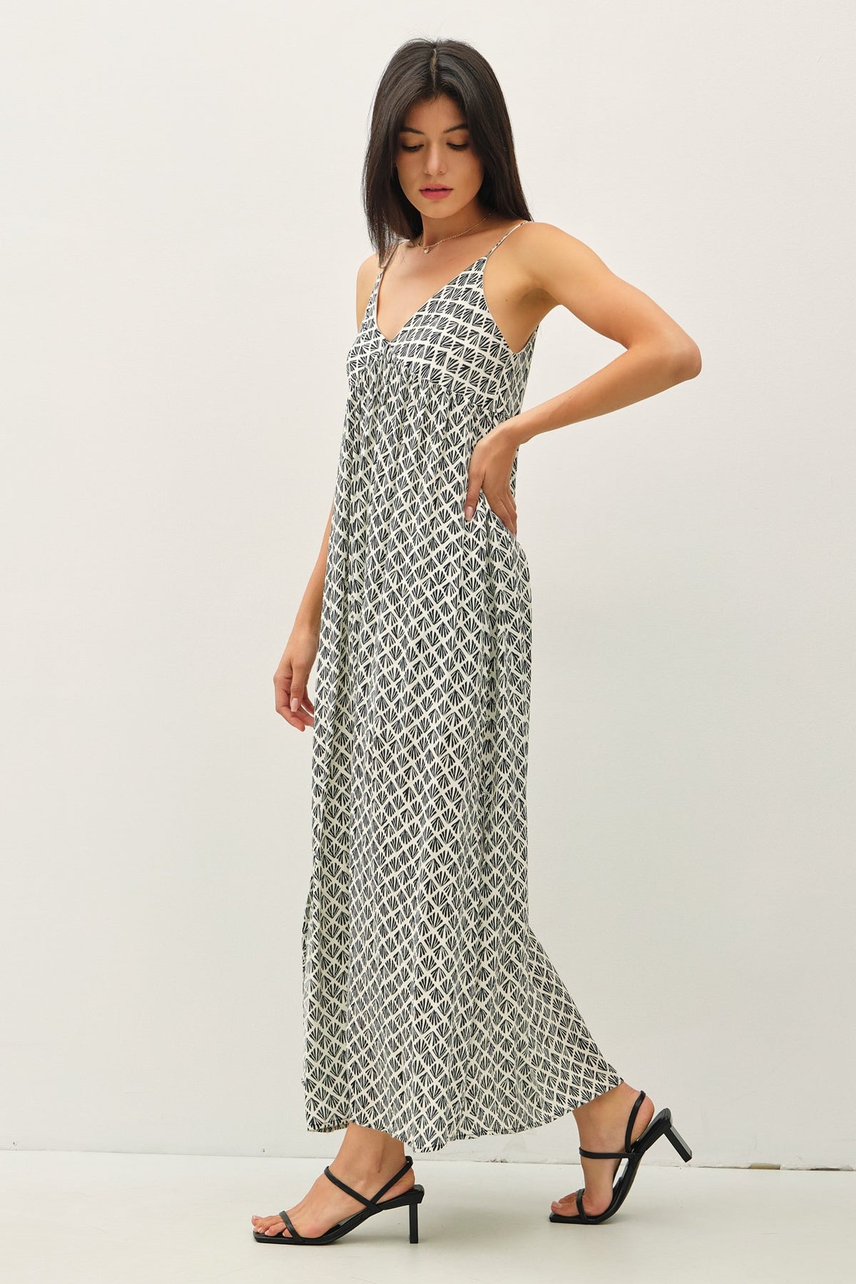 NYLAND Chi Printed A-Line Swing Maxi Dress