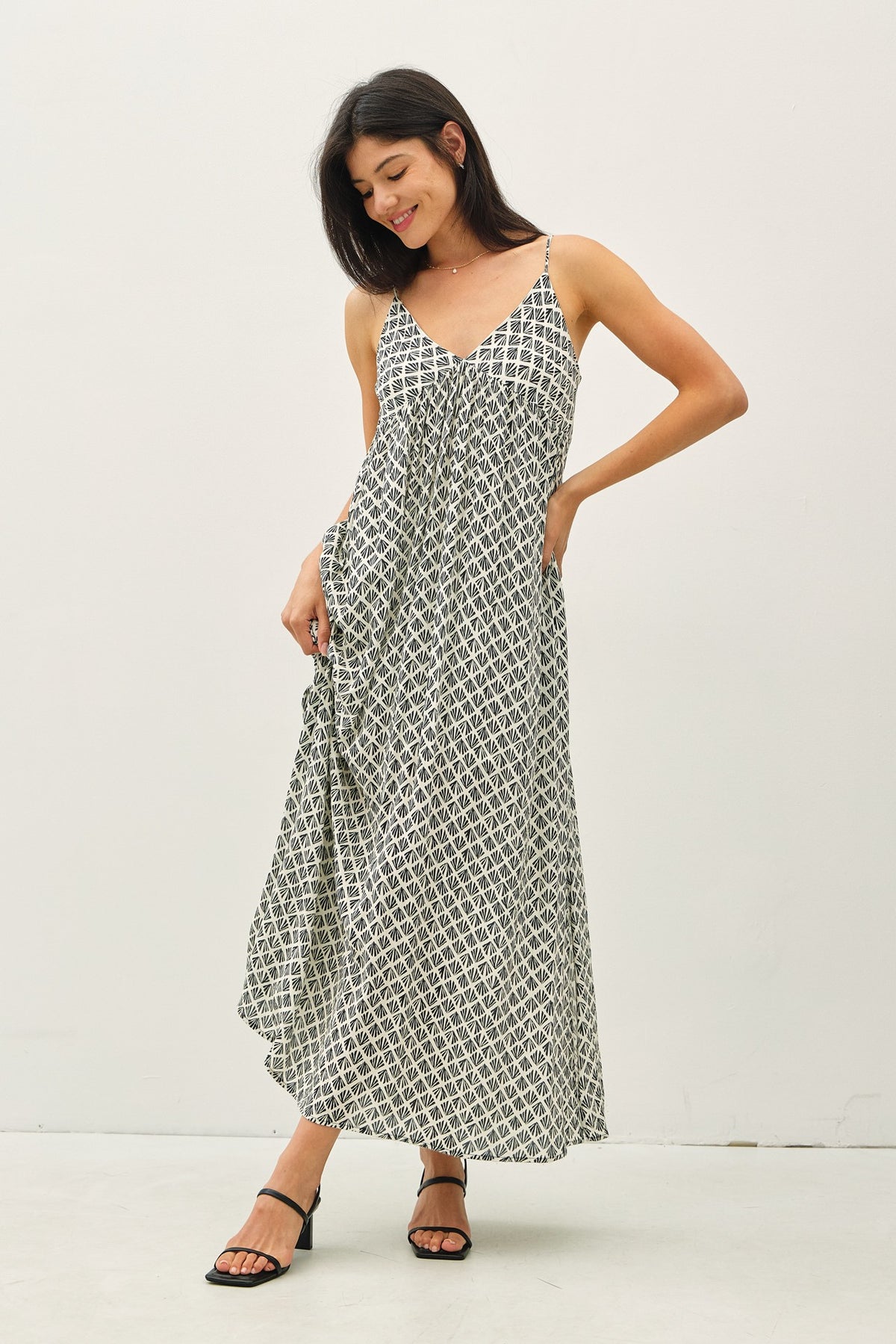 NYLAND Chi Printed A-Line Swing Maxi Dress