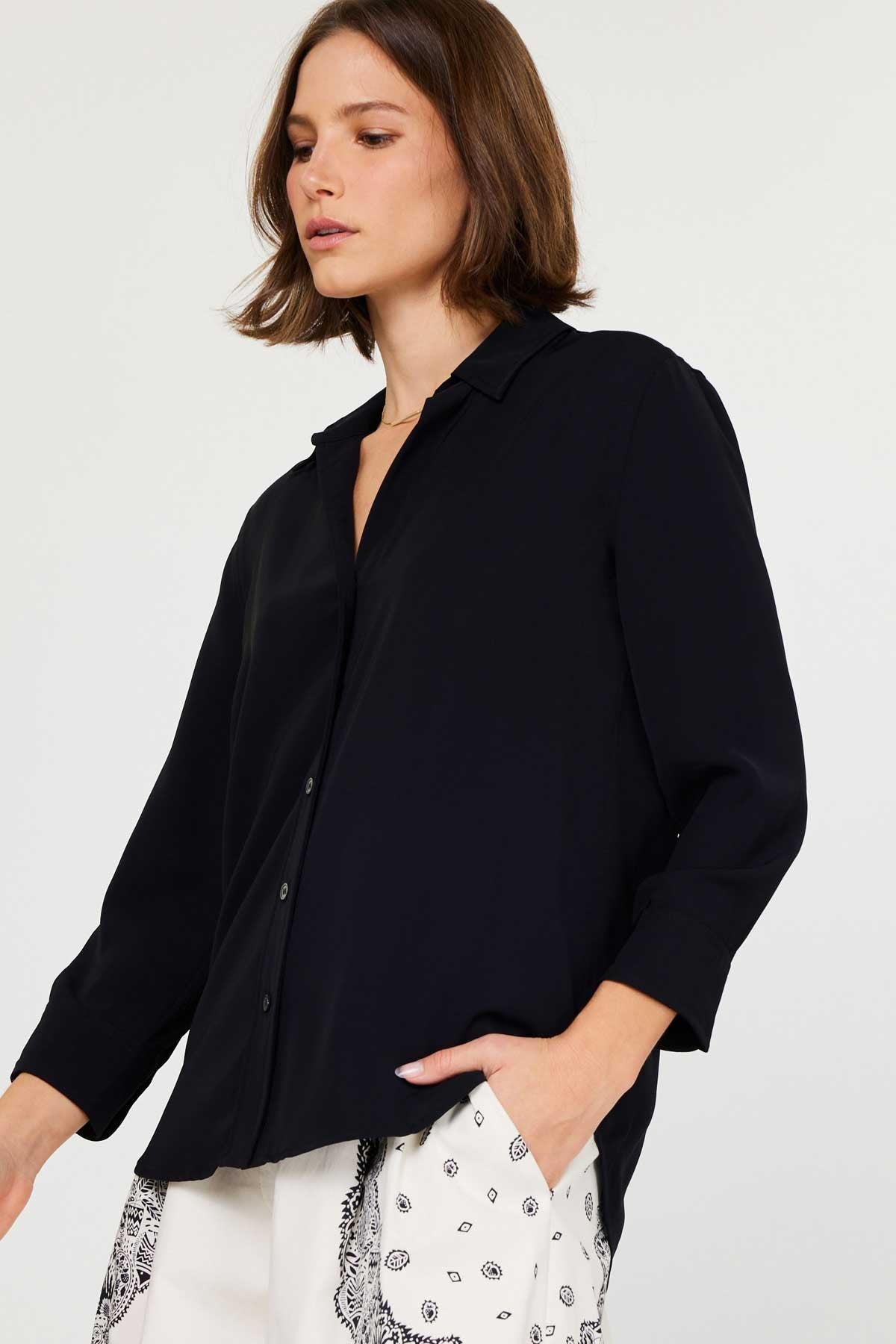 NYLAND Emersyn 3/4 Sleeve Button Down Shirt