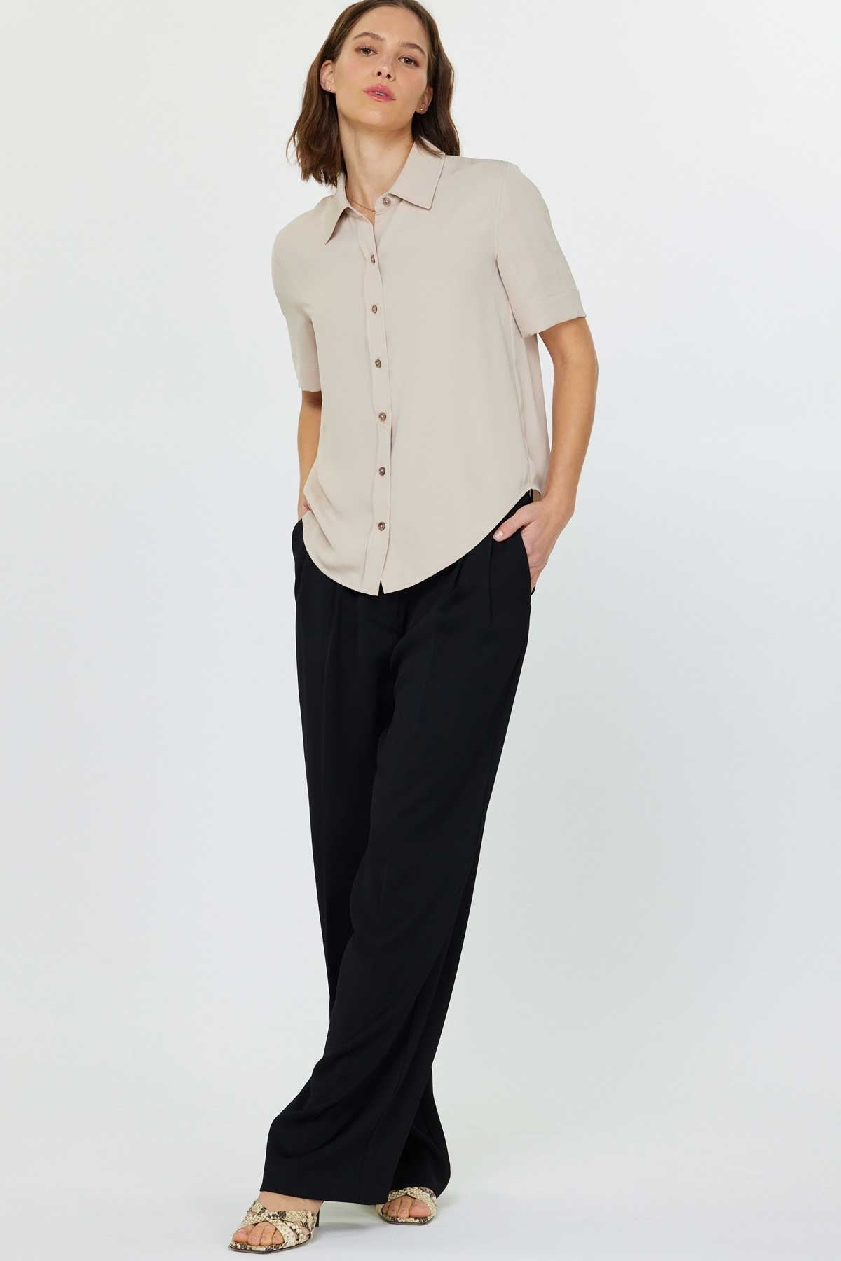 NYLAND Delore Half Sleeve Button Down Shirt