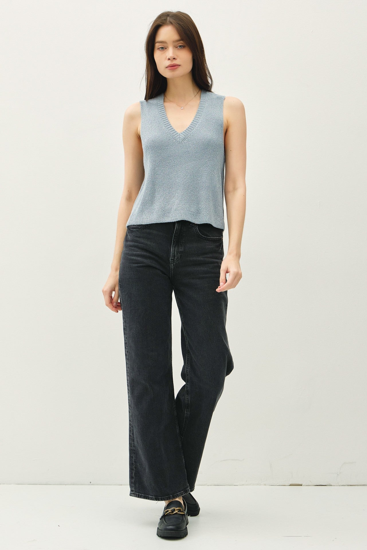 NYLAND Evani Sweater Vest Denim