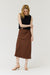 NYLAND Raine Satin Mermaid Fit Skirt Chocolate