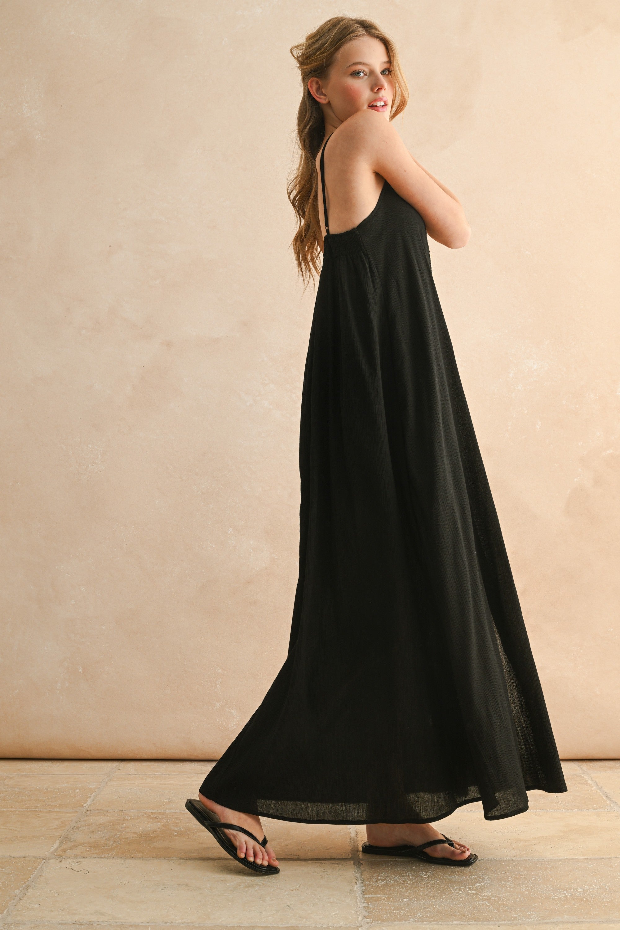 NYLAND Ismay Straw Trimmed Dress