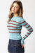 NYLAND Khiara Stripe Knit Top Dusty Blue Rust