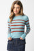 NYLAND Khiara Stripe Knit Top Dusty Blue Rust