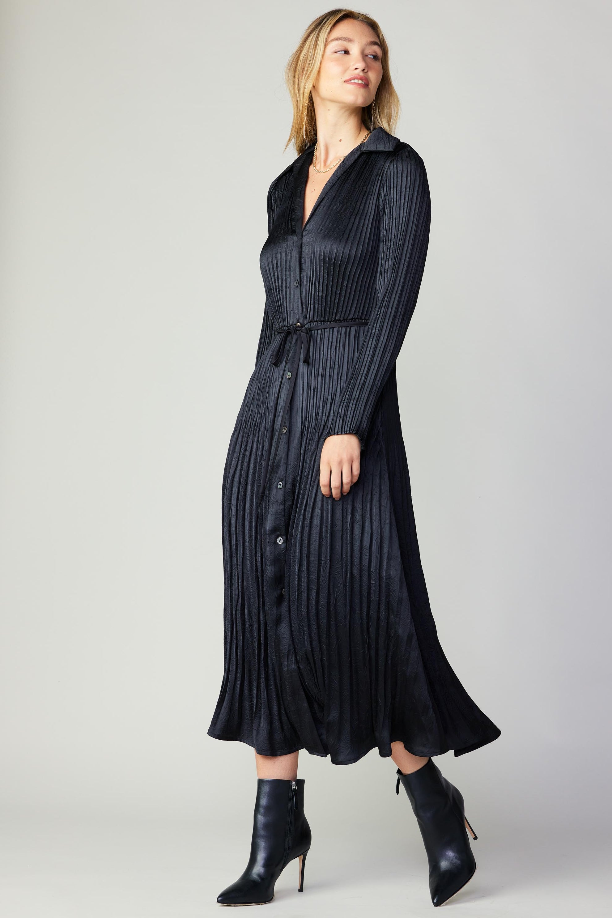 NYLAND Audrey LS Pleated Shirt Dress