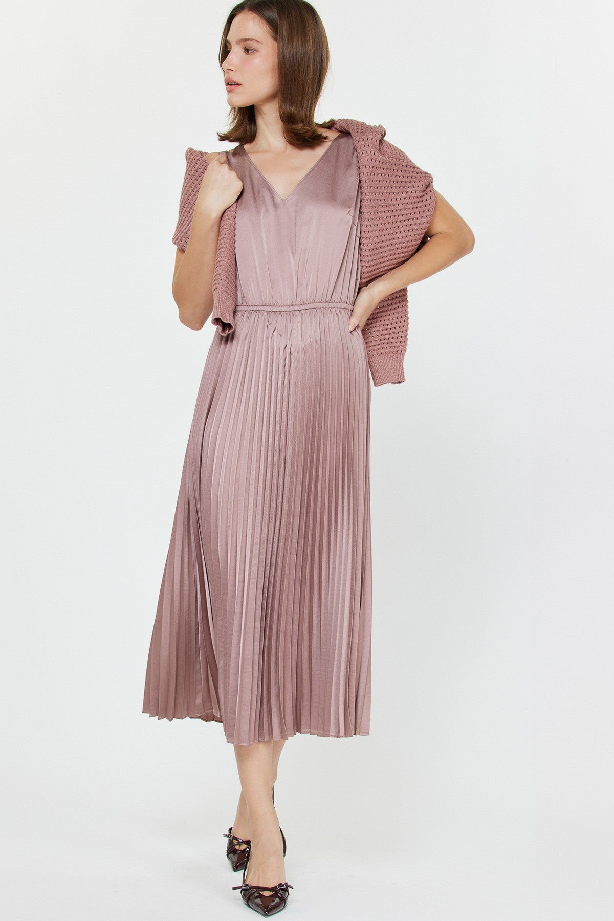NYLAND Clea Sweater and Pleated Dress Set