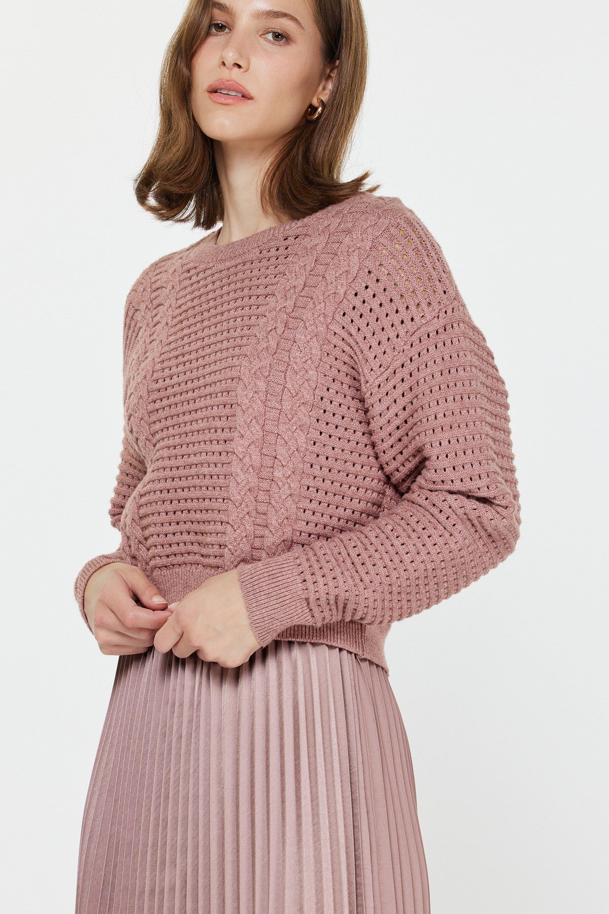 NYLAND Clea Sweater and Pleated Dress Set