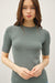 NYLAND Zenna Half Sleeve Rib Knit Top Black