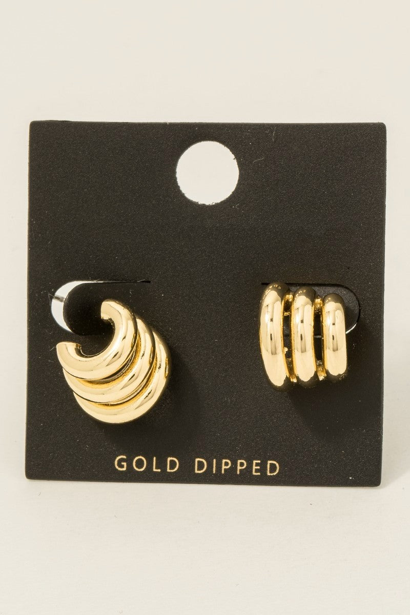 ADORN Viviette Triple Layered Hoop Earrings