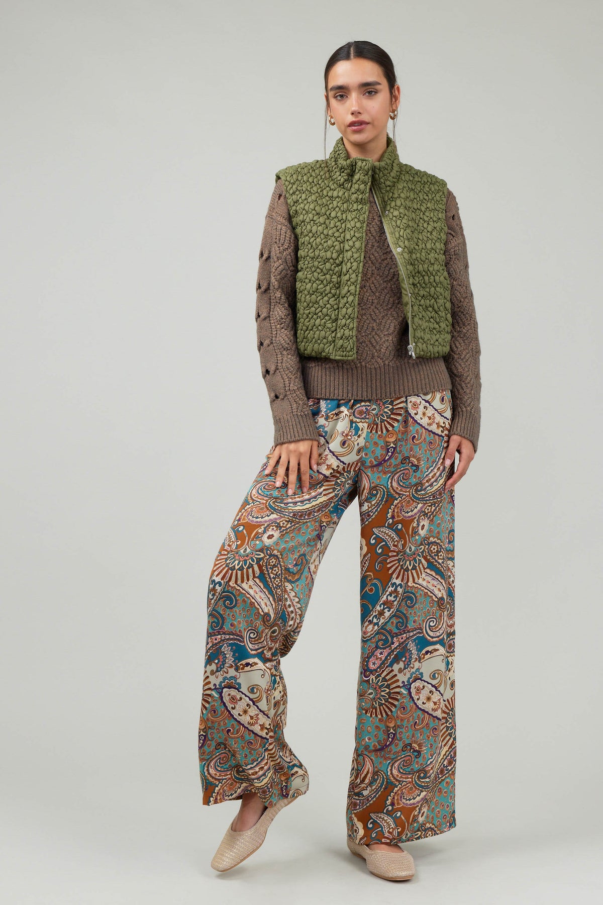 NYLAND Venous Cropped Quilted Vest