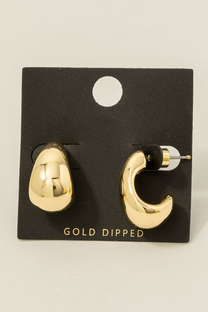 ADORN Joie Curved J Hoop Earrings