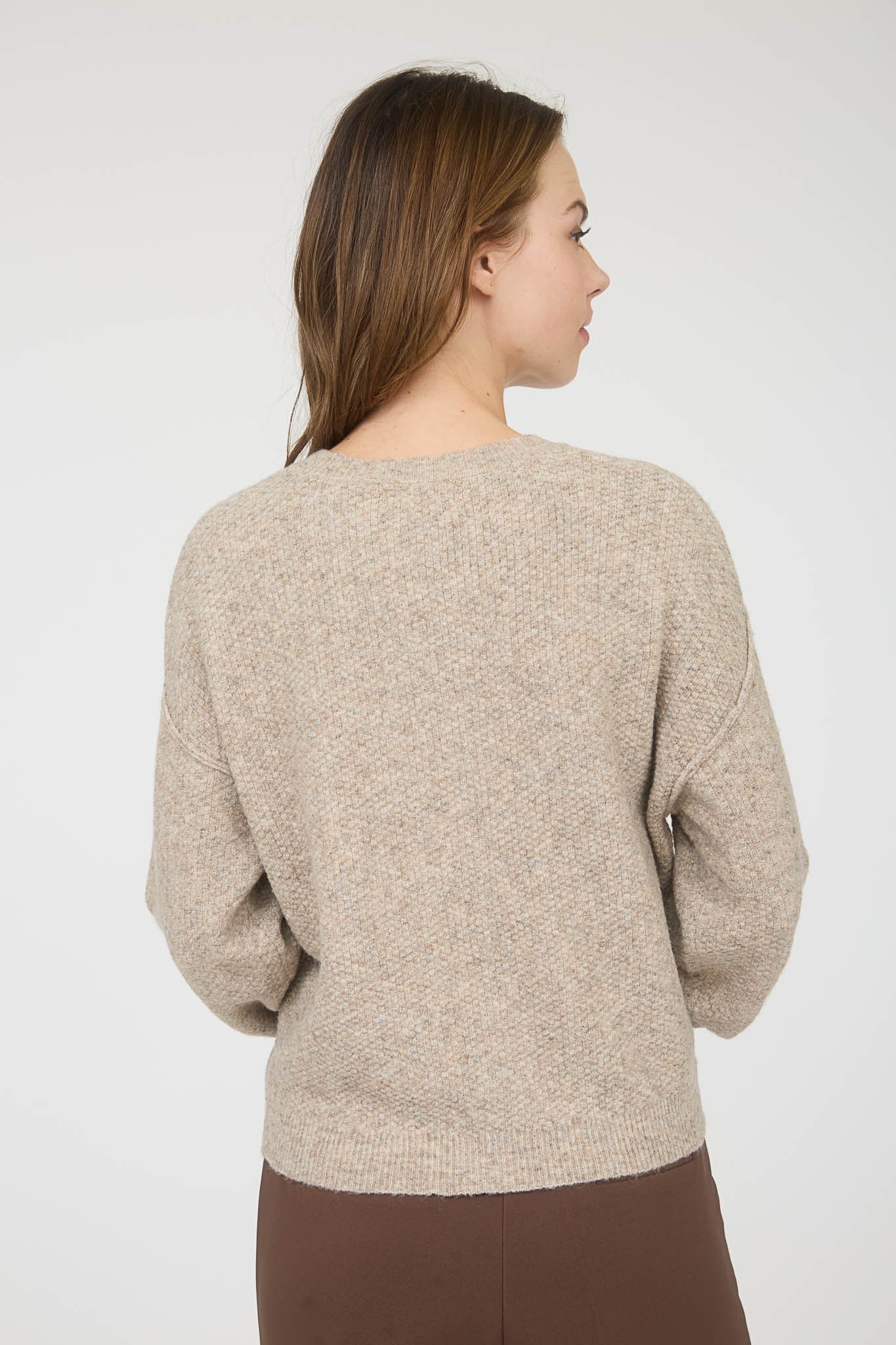 NYLAND Lilith Ribbed Trim Button Down Long Sleeve Knit Cardigan