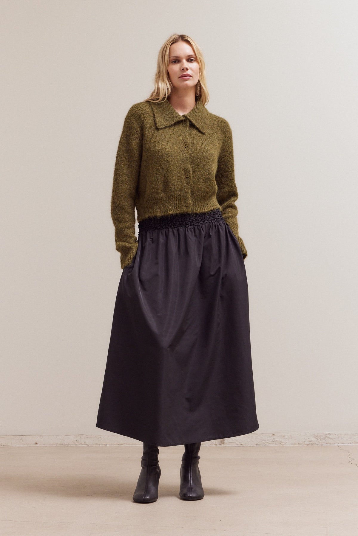 NYLAND Shiri Button Up Collar Neck Cardigan