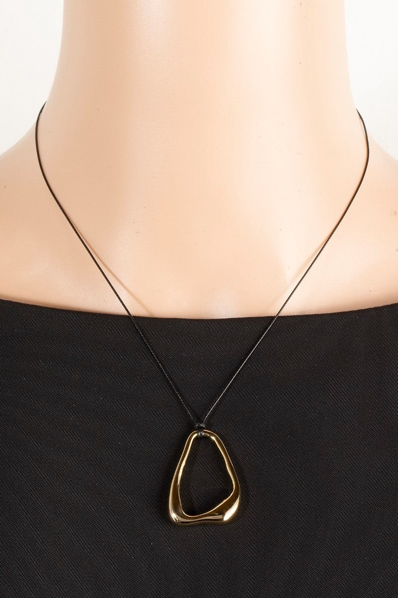 NYLAND Irregular Tear Hoop Pendant Dainty Cord Necklace