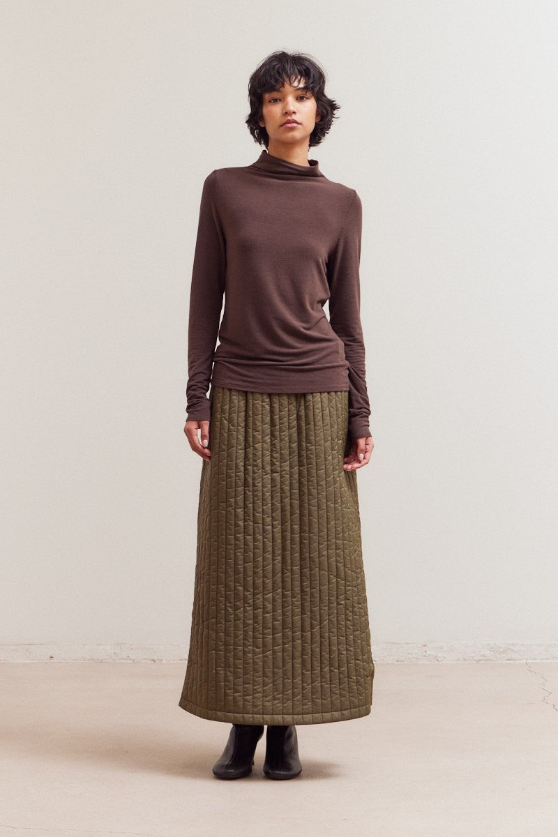 NYLAND Salvatrix Mock Neck Fitted Jersey Top