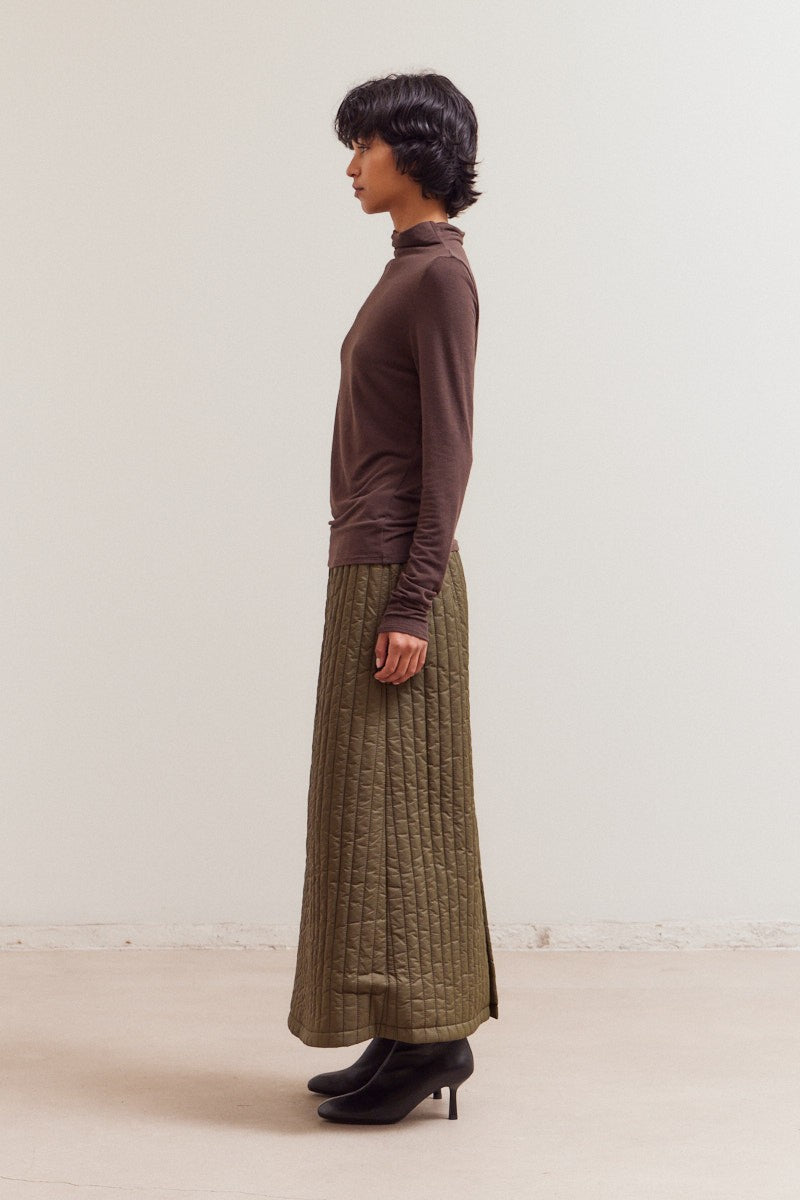 NYLAND Salvatrix Mock Neck Fitted Jersey Top