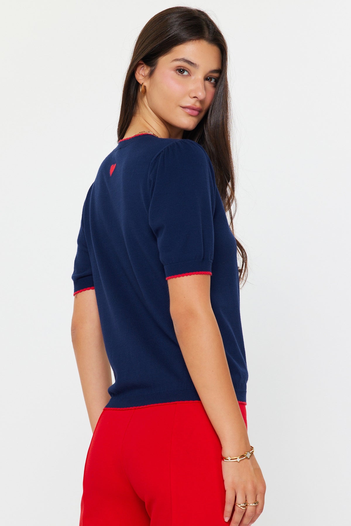NYLAND Brennan Contrast Edge Detail Buttoned Tee