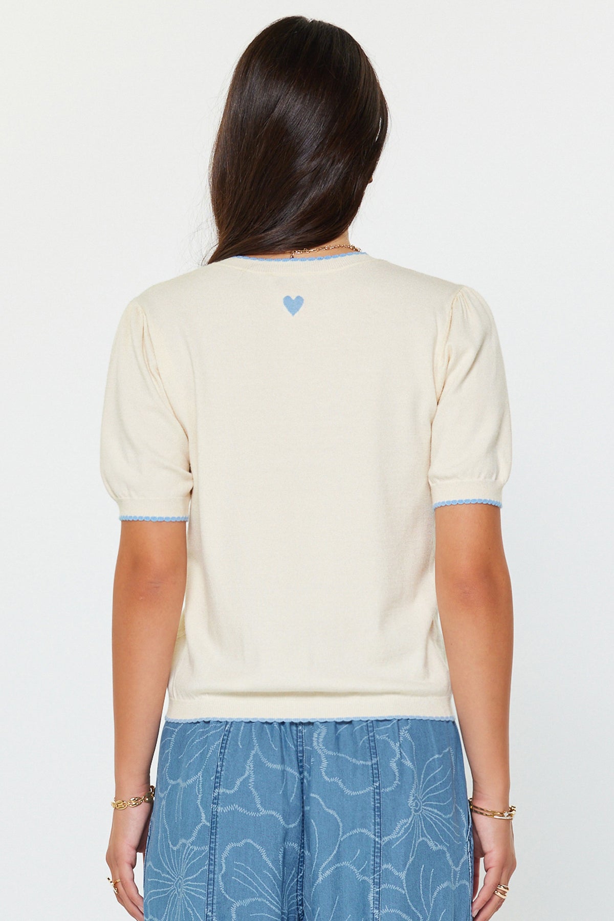 NYLAND Brennan Contrast Edge Detail Buttoned Tee