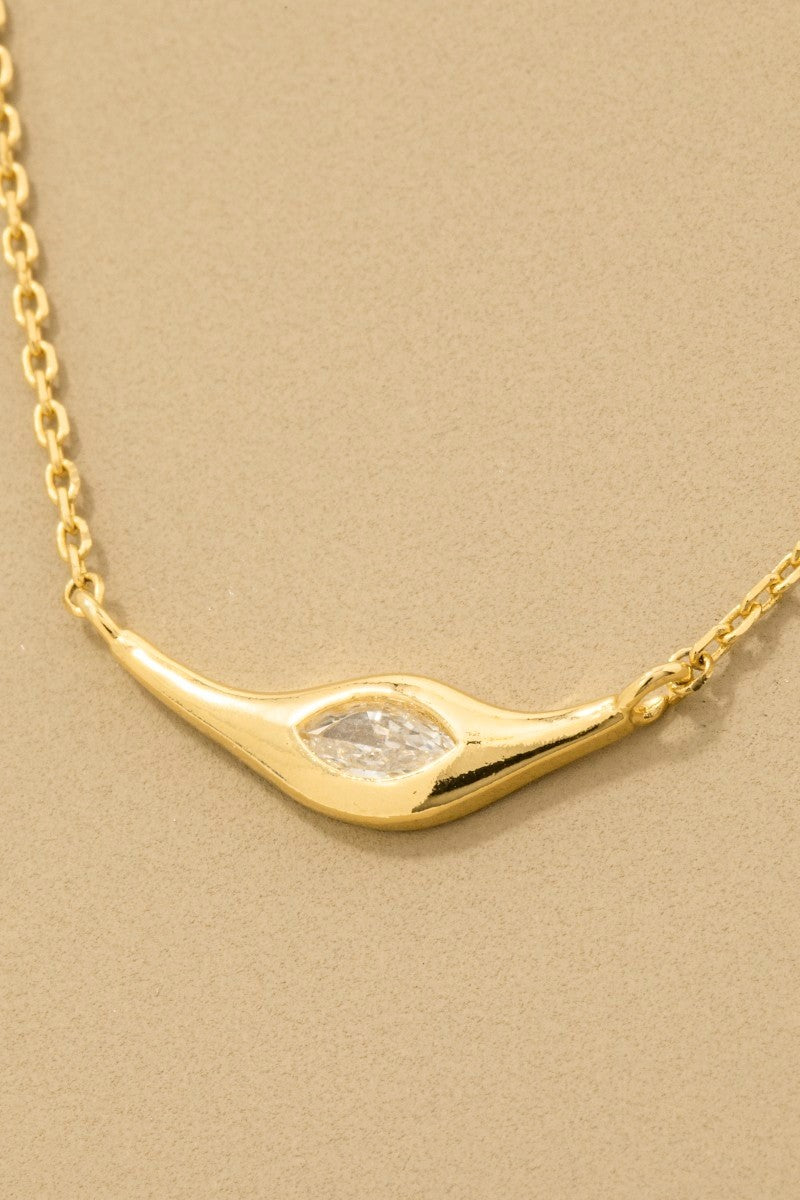 NYLAND Long Ornate Cz Stud Pendant Necklace