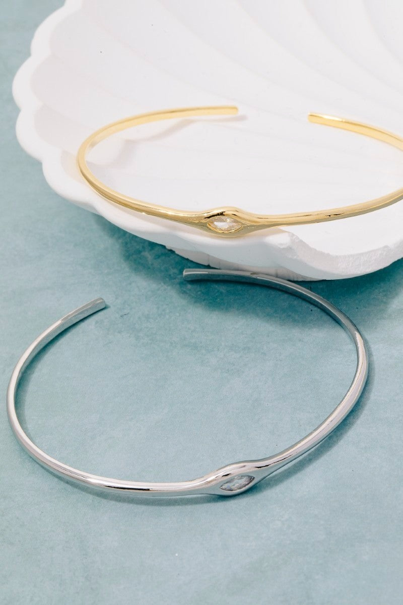 NYLAND Minimalist Gold Dipped Cz Cuff Bracelet