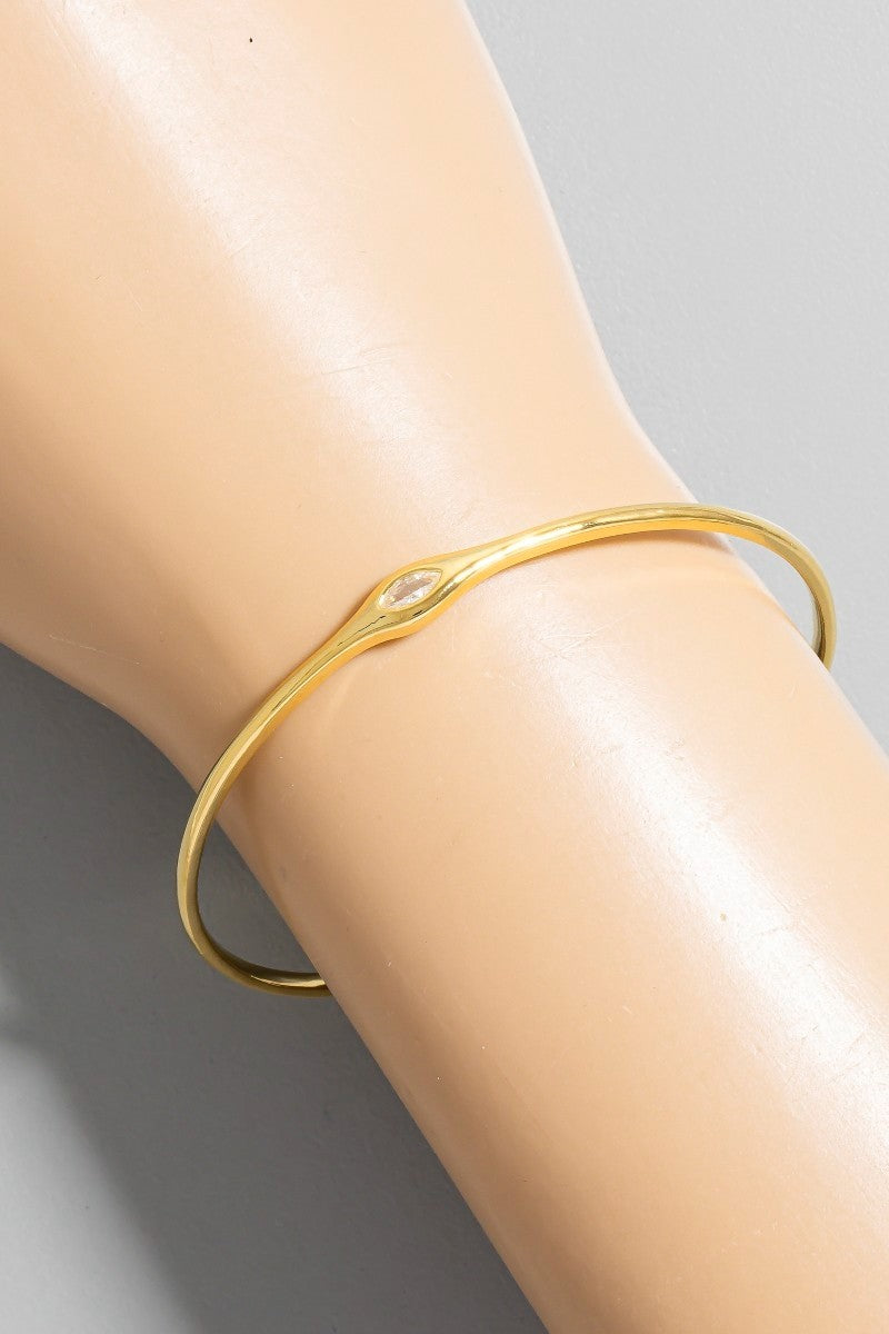 NYLAND Minimalist Gold Dipped Cz Cuff Bracelet