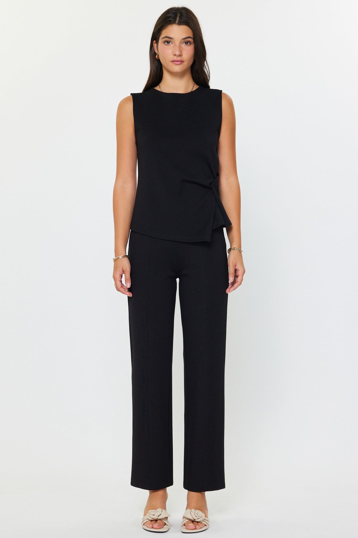 NYLAND Hartley Twist Detail Ponte Sleeve Top
