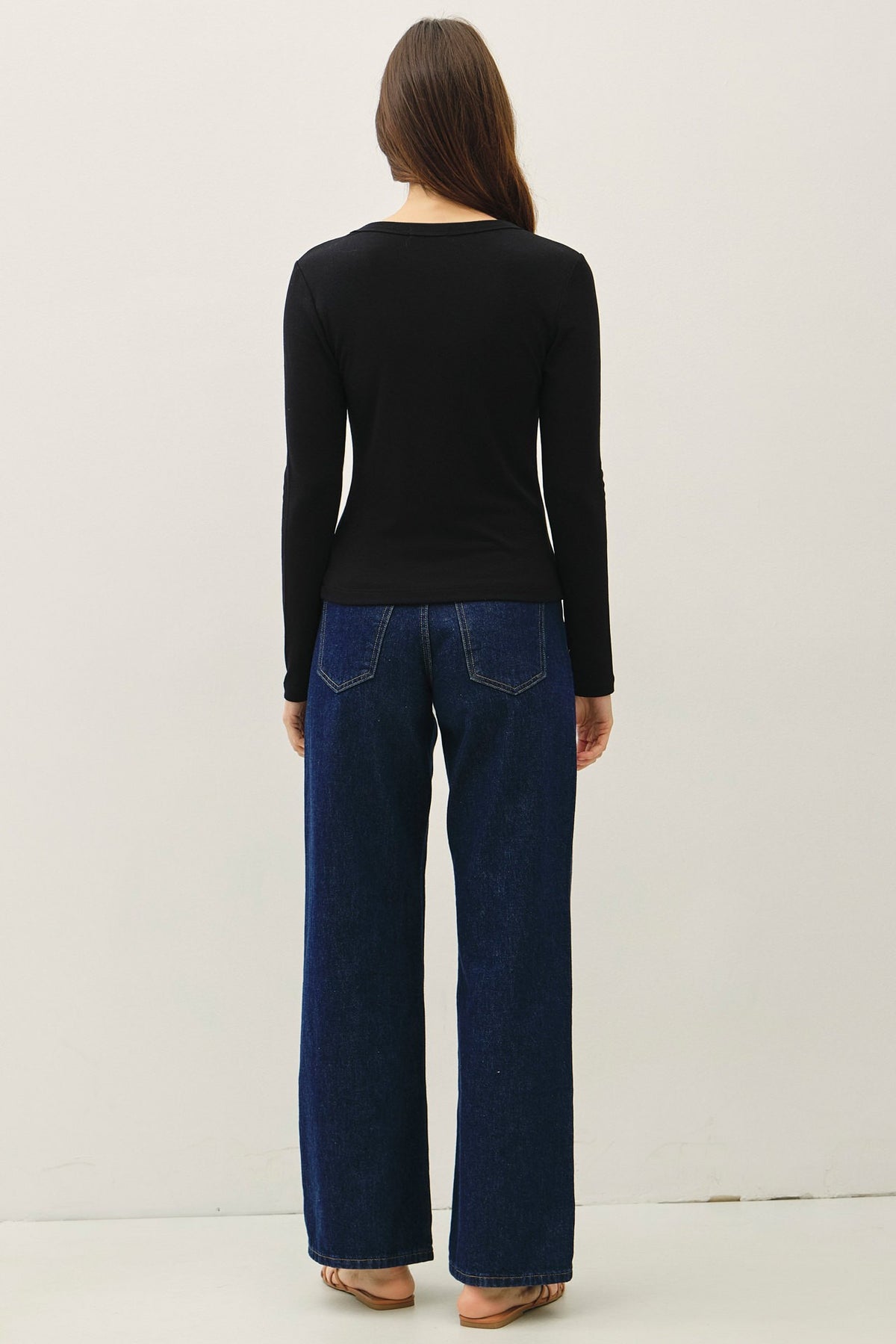 NYLAND Ilana Soft Jersey U Neck Long Sleeve