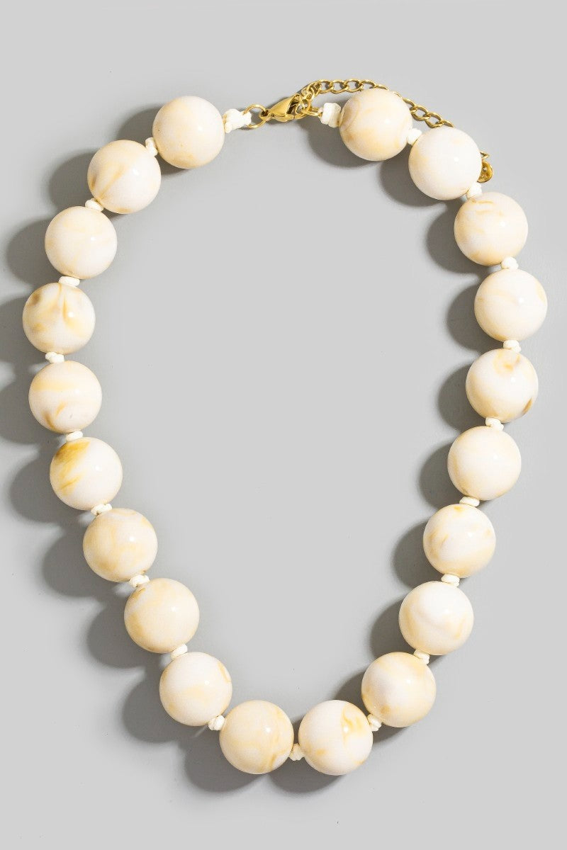 DEON Faye Ball Beads Necklace Ivory