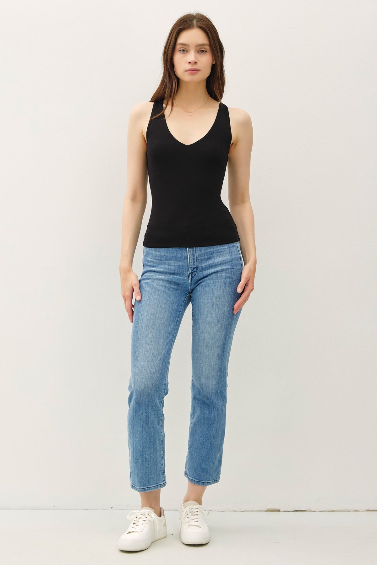 NYLAND Lazarie Basic Full Length V-Neck Tank