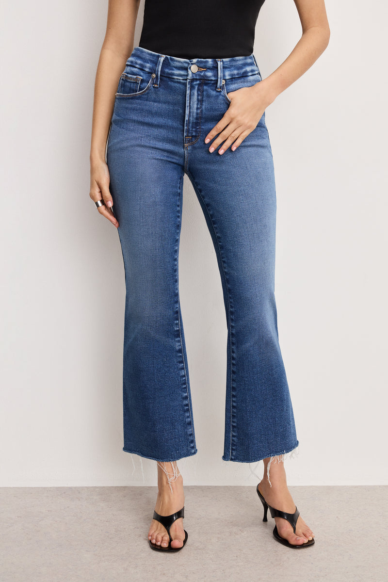 Good American Good Legs Cropped Mini Boot in Indigo818