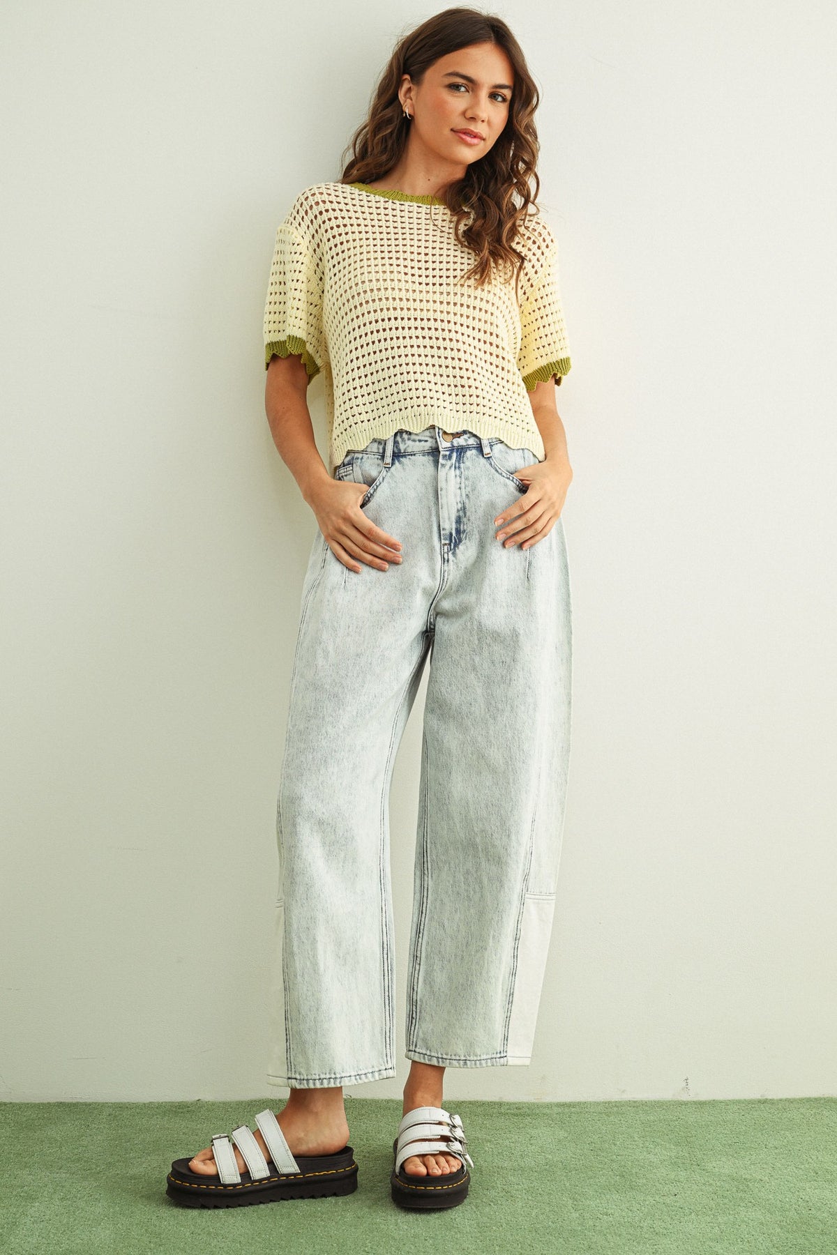 NYLAND Eliska Scalloped Knitted Top