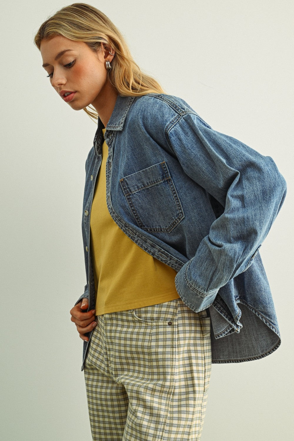 NYLAND Ismene Washed Denim Button Down